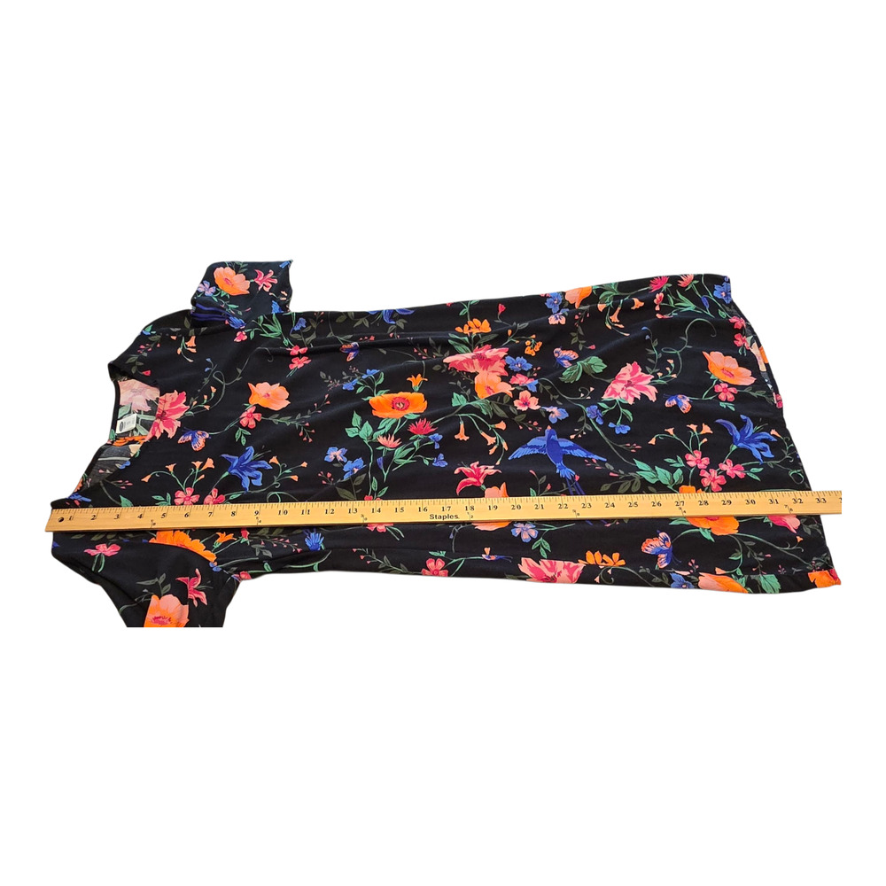 Old Navy Dark Floral Whimsigoth Mini Dress Size XS Bell Sleeve Festival Boho - Picture 10 of 12